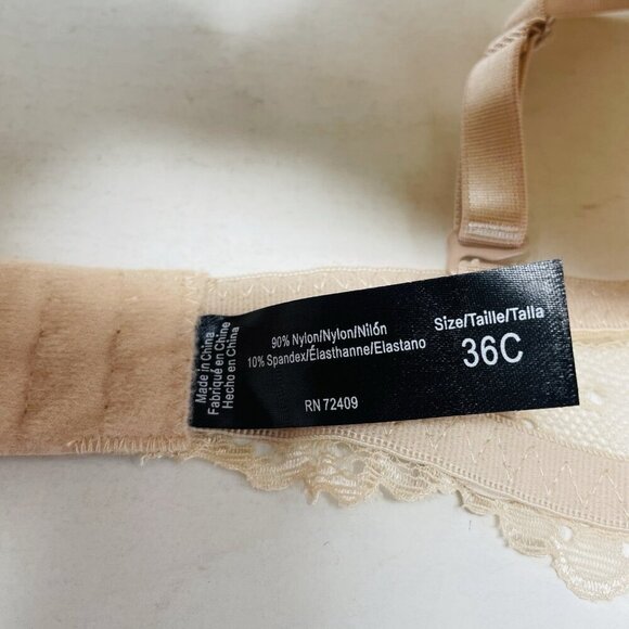 Rene Rofe Lingerie Womens Size 36C Floral Lace Double Extreme Push Up Bra 2719 - Picture 8 of 8